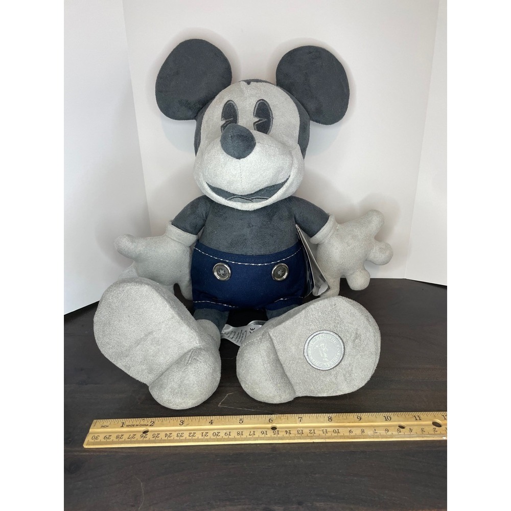 NWT Disney Mickey Mouse Plush Kids Size 11" Grey‎ Blue 25th Anniversary Limited